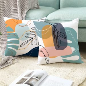 Nordic Style Abstract Geometric Flower Pillowcase